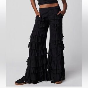 Free People Rock and Frill ruffle pants EUC S